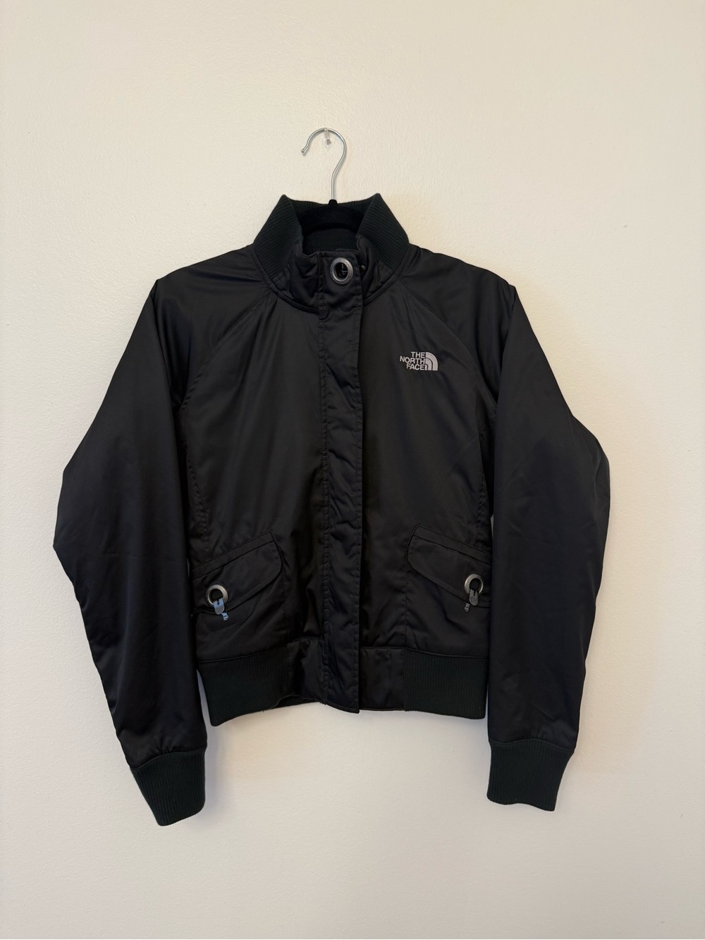 The North Face 🐻❄️ Women's Size Small Black Bomber Jacket - Y2K Vintage